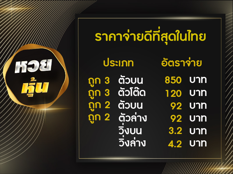 อัตราการจ่ายหวยหุ้นสิงคโปร์